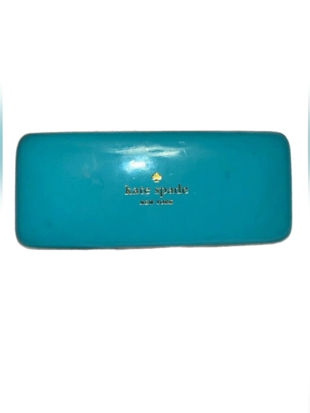 Kate Spade Turquoise & Green Hard Eyewear Case, With Printed Eyes Inside